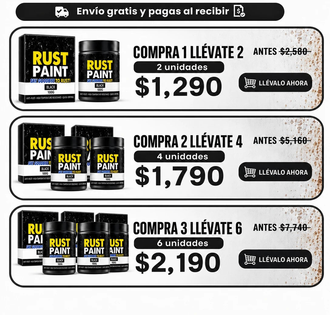 Compra 1 y Llévate 2 - Pintura Antióxido Rust Paint 100 g