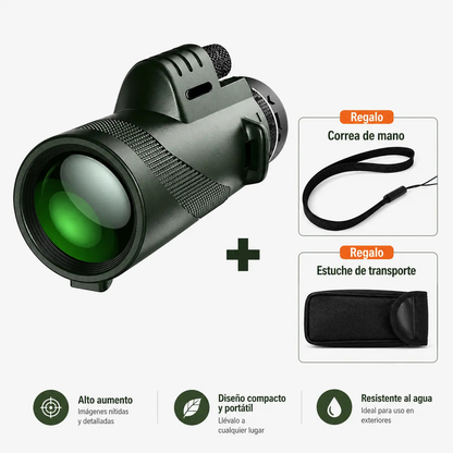 Monocular HD Ultra Zoom con Trípode + Linterna Táctica Multifuncional Titanium™