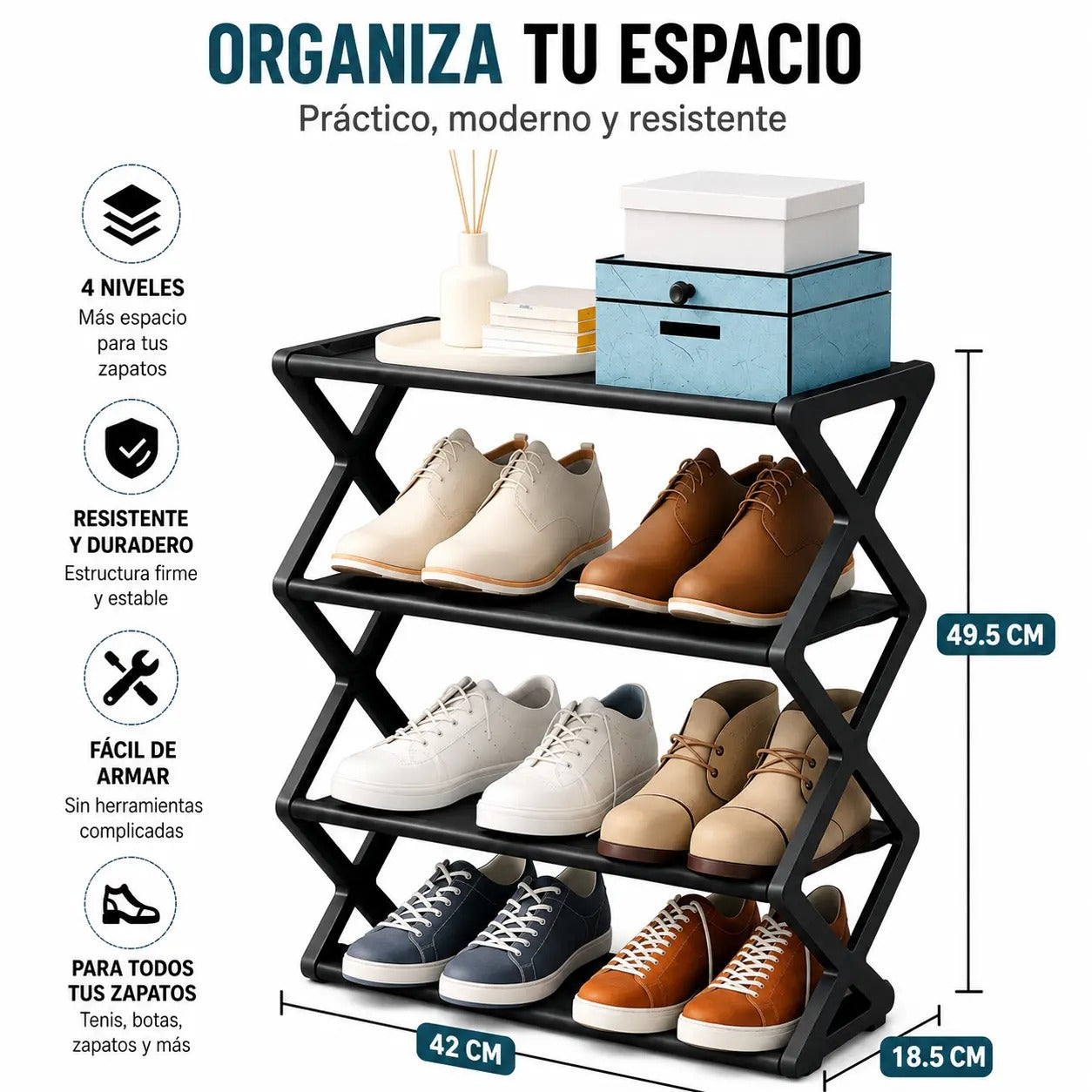 Zapatero Plegable Multifuncional 4 Niveles [ÚLTIMAS UNIDADES]