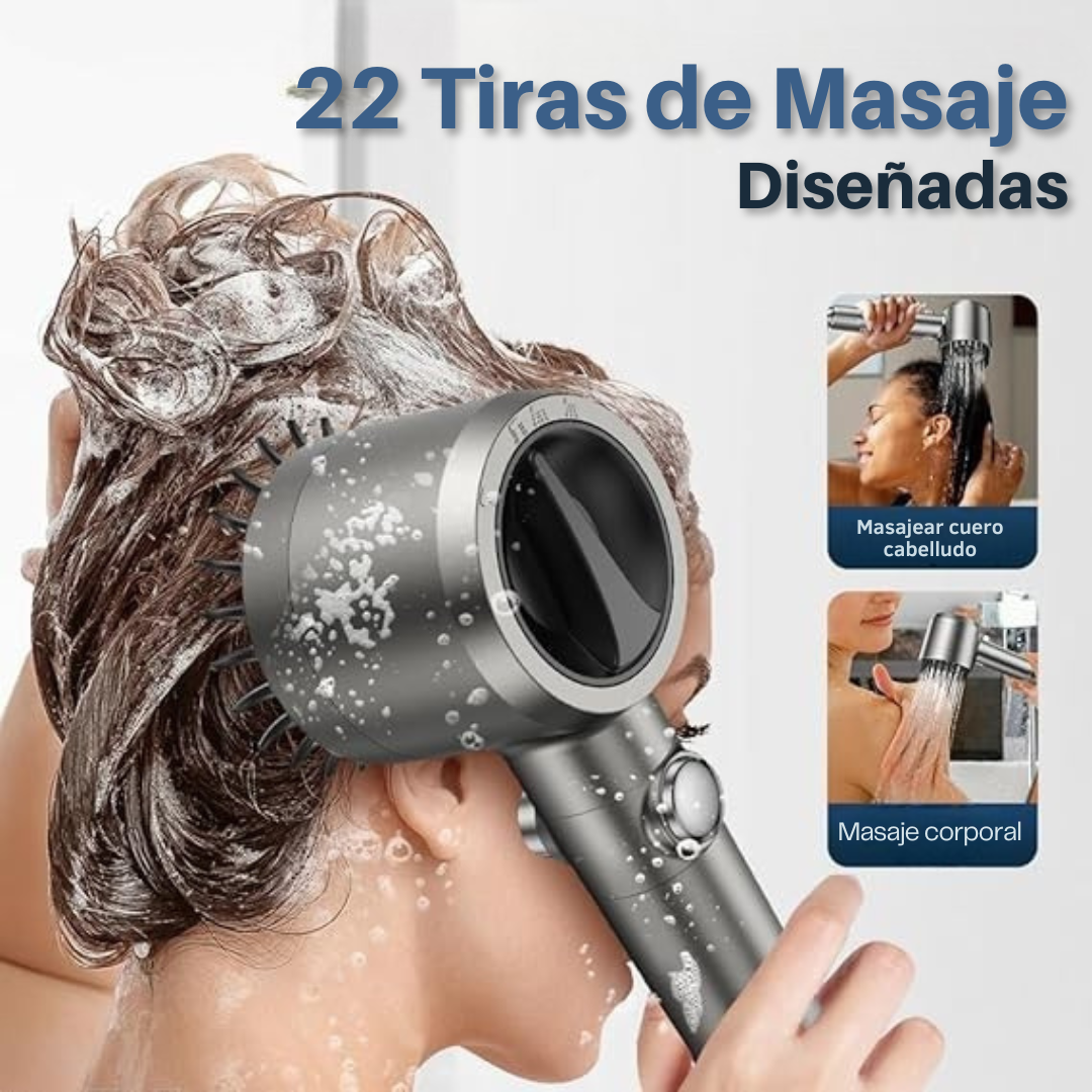 Regadera con Filtro HidroPura™ [AGUA PURA + ALTA PRESIÓN] –