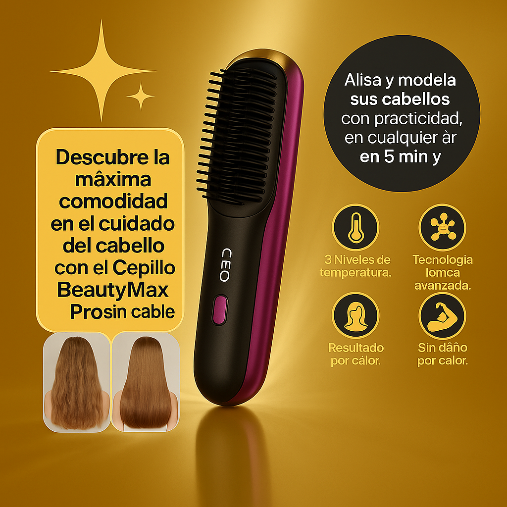 Cepillo Alisador Portátil - BeautyMax Pro®