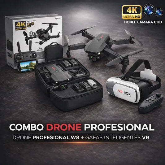 Drone Profesional W8 Con Inteligencia Artificial + Gafas Virtuales VR [ULTIMAS UNIDADES]