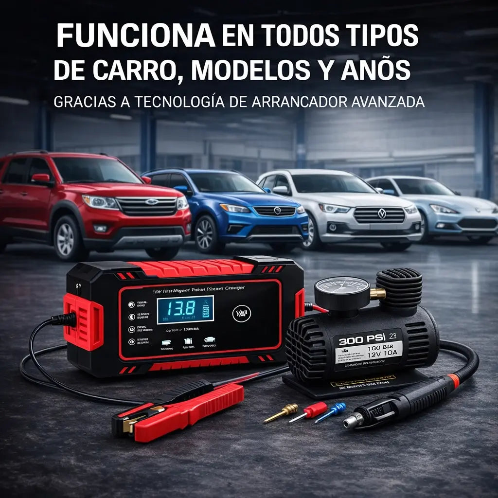 Super Arrancador de Baterías 12V + Mini Compressor de Aire PowerShield™ [ÚLTIMAS UNIDADES]