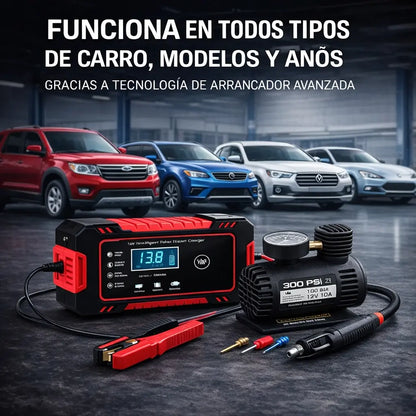 Super Arrancador de Baterías 12V + Mini Compressor de Aire PowerShield™ [ÚLTIMAS UNIDADES]