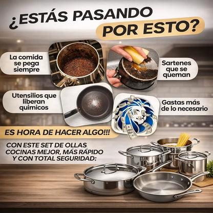 Juego de 13 Ollas Antiadherente VantaCook™ [ANTIADHERENTE TOTAL]