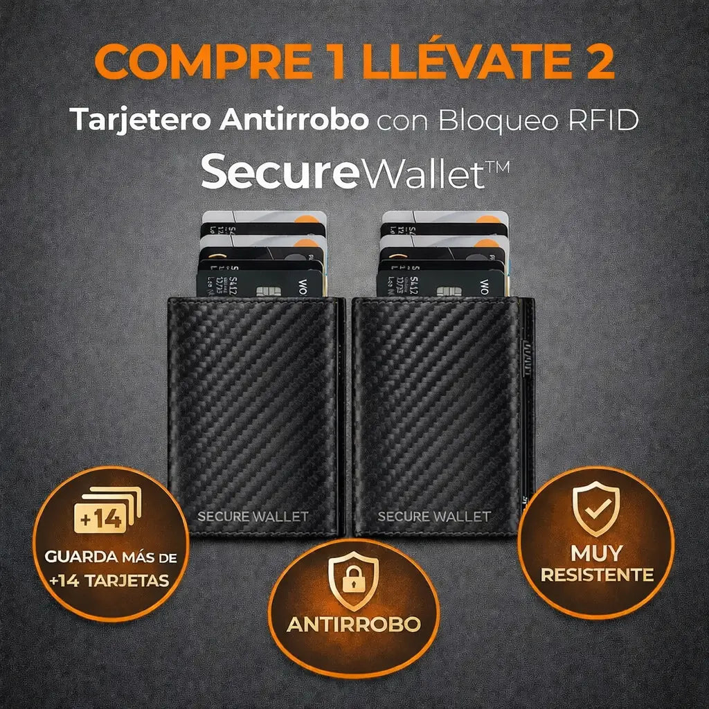 Compre 1 Llévate 2 - Cartera Antirrobo Proteccion RFID SecureWallet™