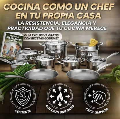 Juego de 13 Ollas Antiadherente VantaCook™ [ANTIADHERENTE TOTAL]