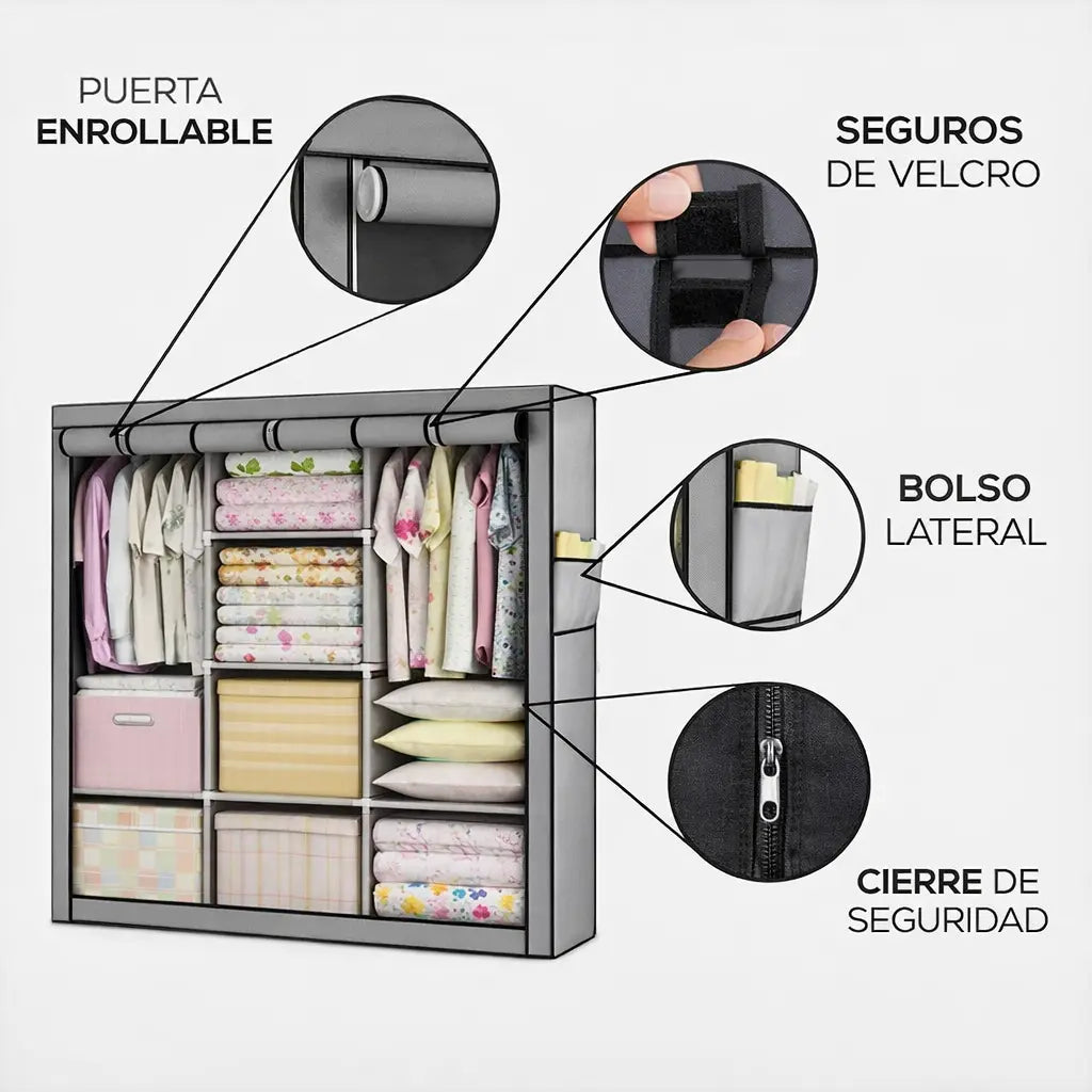 Closet Plegable Multiuso MaxCloset + Zapatero Perchero [ÚLTIMAS UNIDADES]