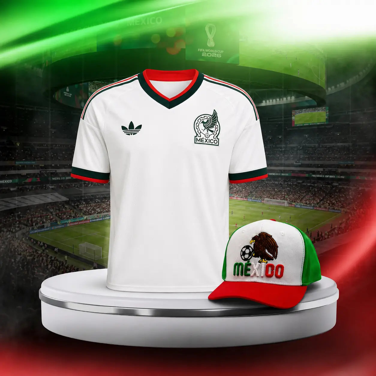 Kit Mundial | Camiseta Oficial de La Selección México Blanco + Gorra de Regalo