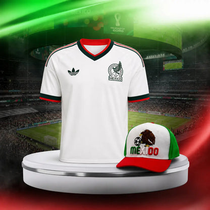 Kit Mundial | Camiseta Oficial de La Selección México Blanco + Gorra de Regalo
