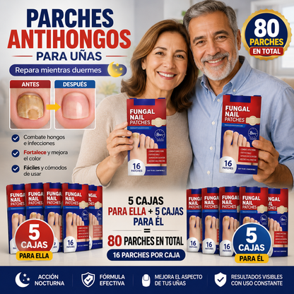 PACK AHORRO 5x1 – 80 Parches Antihongos para Uñas Fungal Nail™ - Recupera unas uñas limpias y saludables