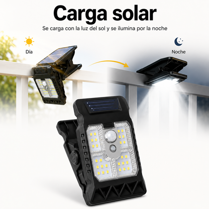 2x1 Luzes LED Clip Con Sensor y Carga Solar – Ilumina Sin Cables Ni Enchufes