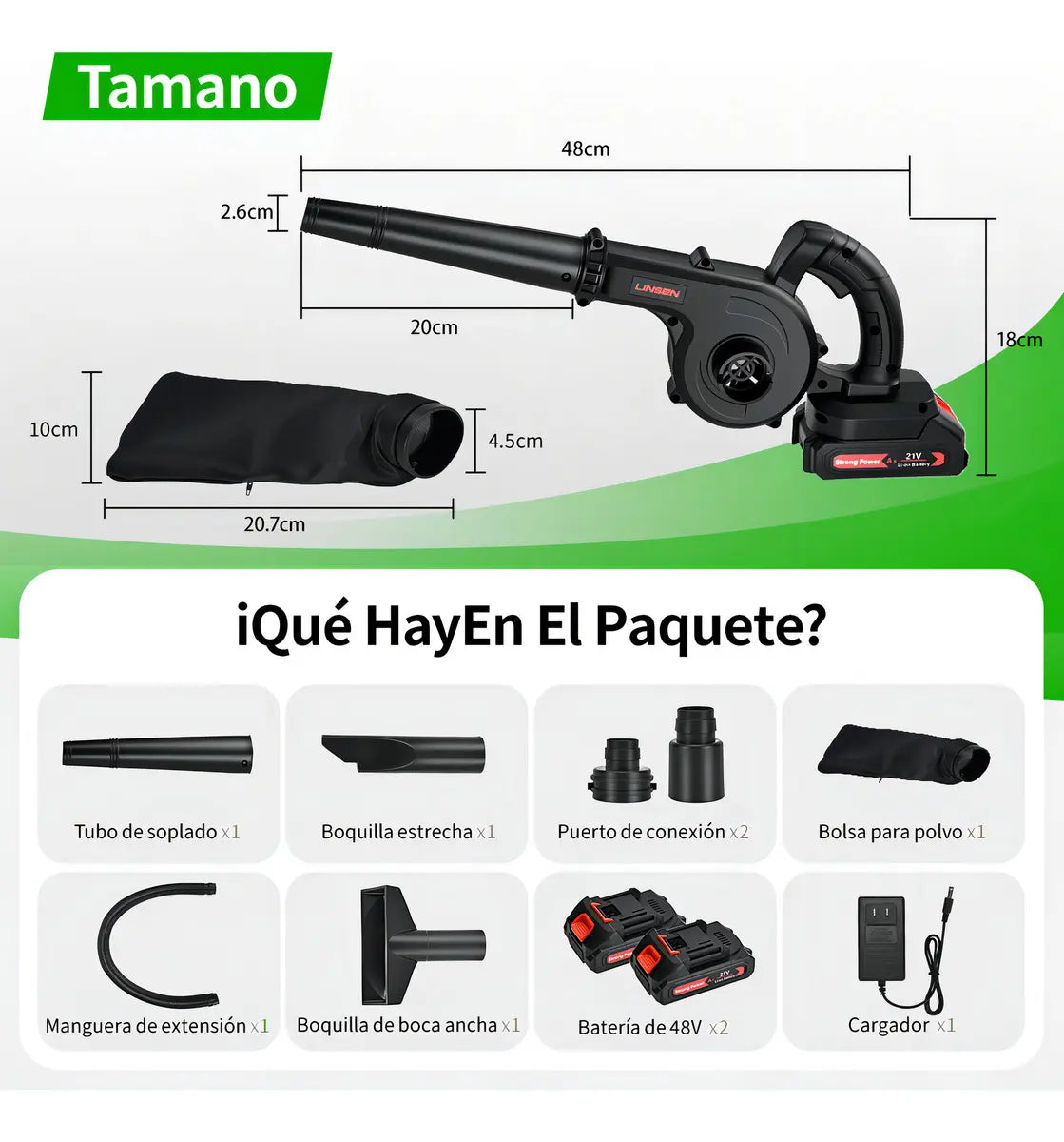 Soplador Aspiradora Inalámbrica TurboMax™ + 2 Baterías de Regalo [SUPER POTENTE]