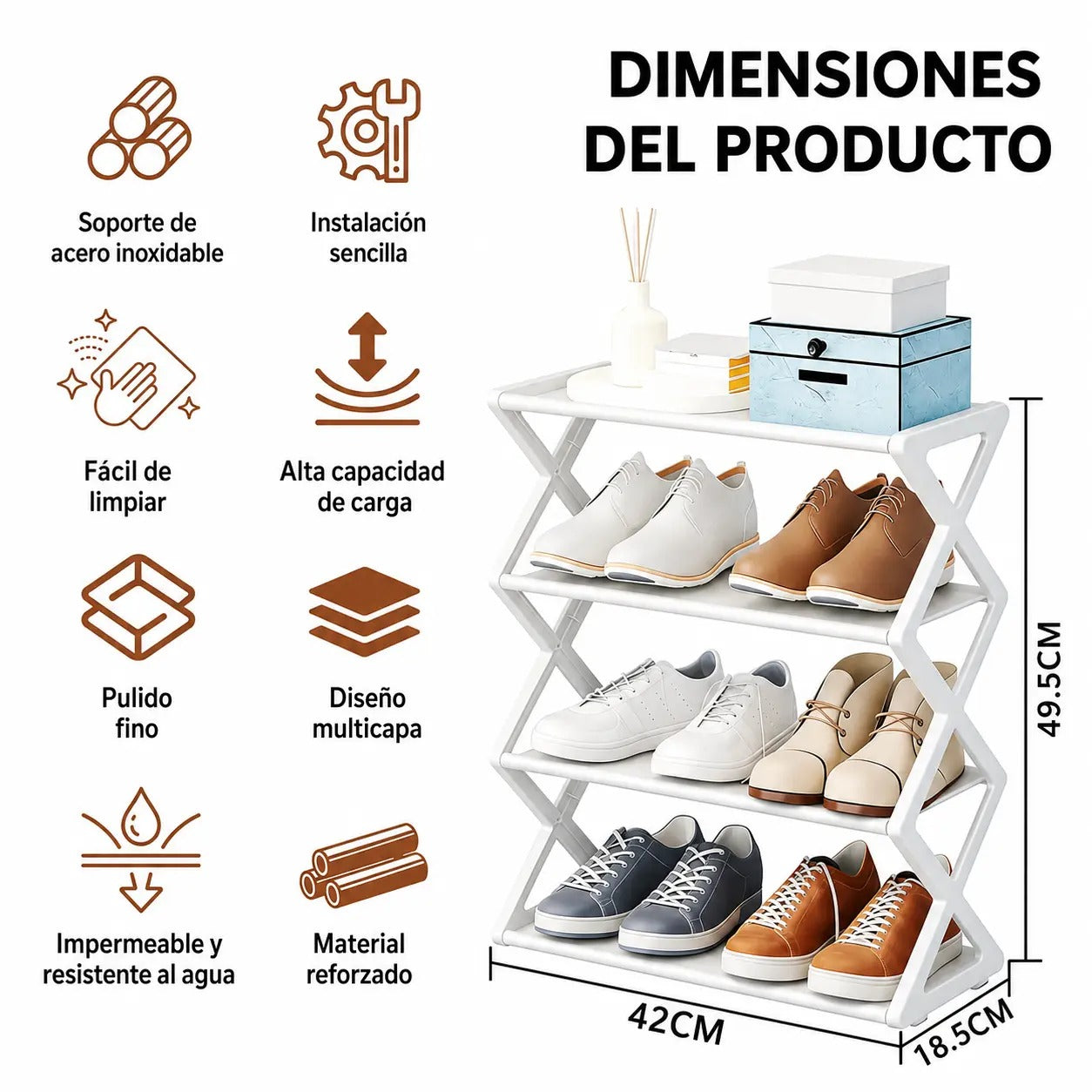 Zapatero Plegable Multifuncional 4 Niveles [ÚLTIMAS UNIDADES]