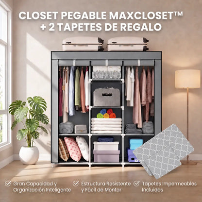 Closet Plegable Multiuso MaxCloset™ + 2 Tapetes Antiderrapantes y Impermeables [ÚLTIMAS UNIDADES]