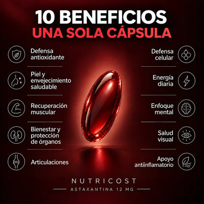 Compra 1 y Llévate 2 - Astaxantina Nutricost 60 cápsulas