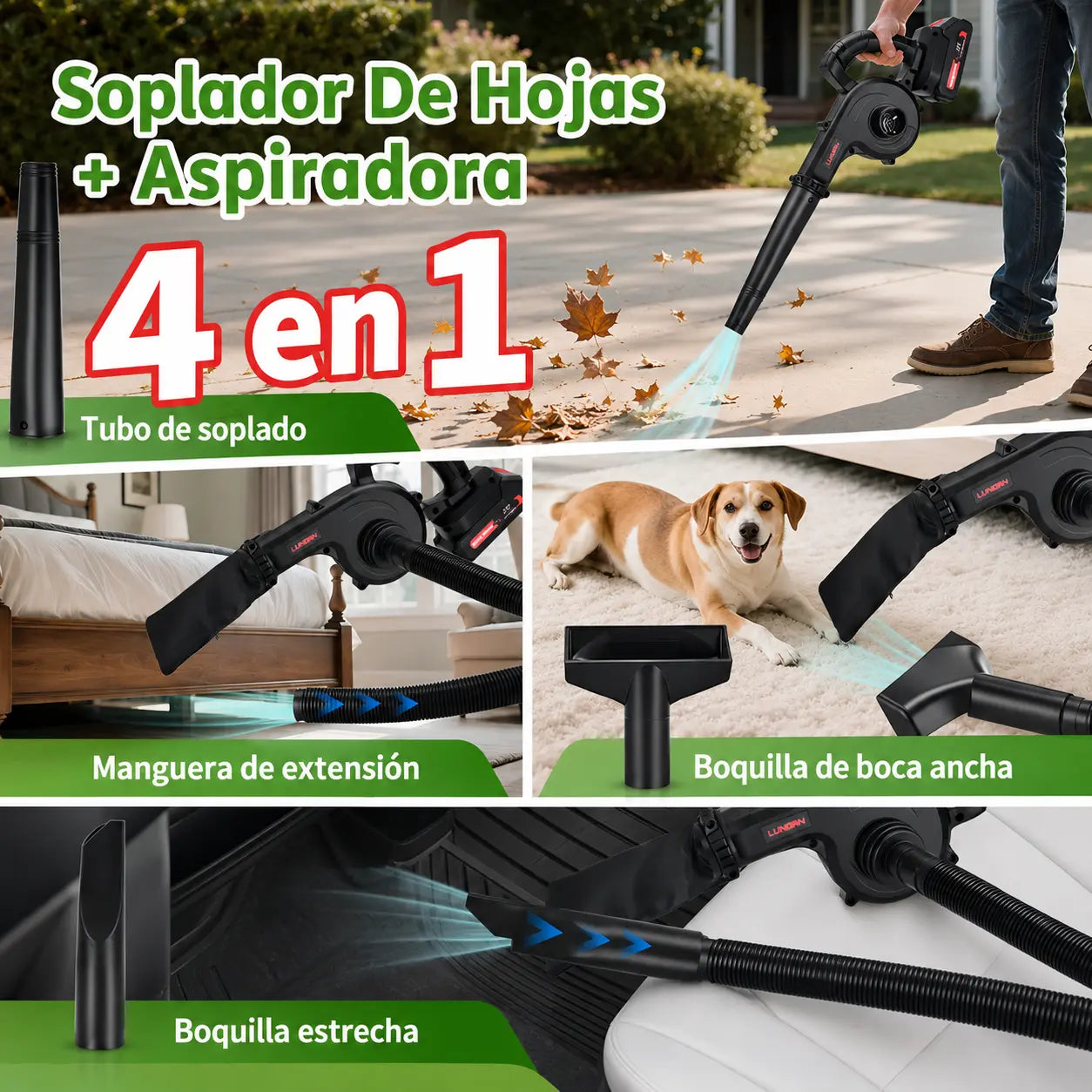 Soplador Aspiradora Inalámbrica TurboMax™ + 2 Baterías de Regalo [SUPER POTENTE]