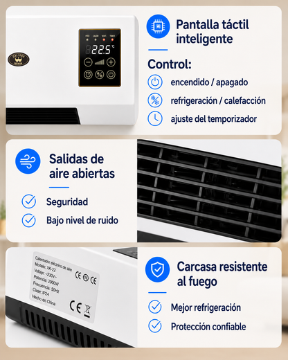 Aire acondicionado portátil de pared 2 en 1 ClimaFlow™ (frío y calor)