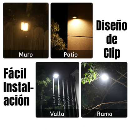 2x1 Luzes LED Clip Con Sensor y Carga Solar – Ilumina Sin Cables Ni Enchufes