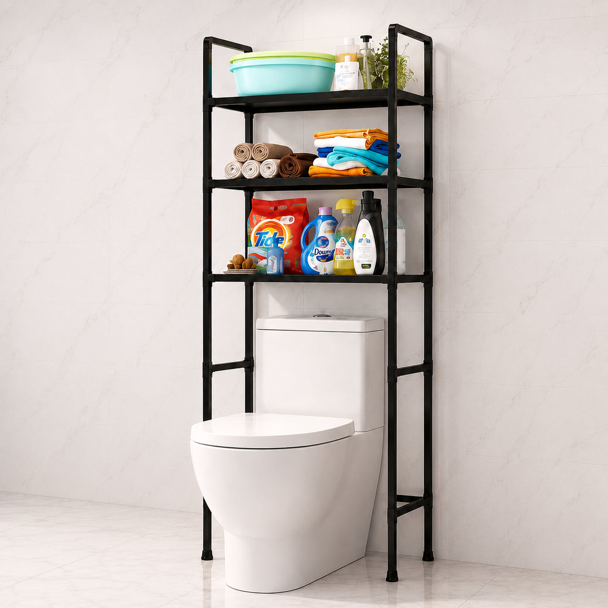 TorreMax™ - Estante Organizador de Baño 4 Niveles