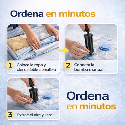 VacuMax™ Bolsas al Vacío con Bomba | Ahorra Hasta 80% de Espacio –